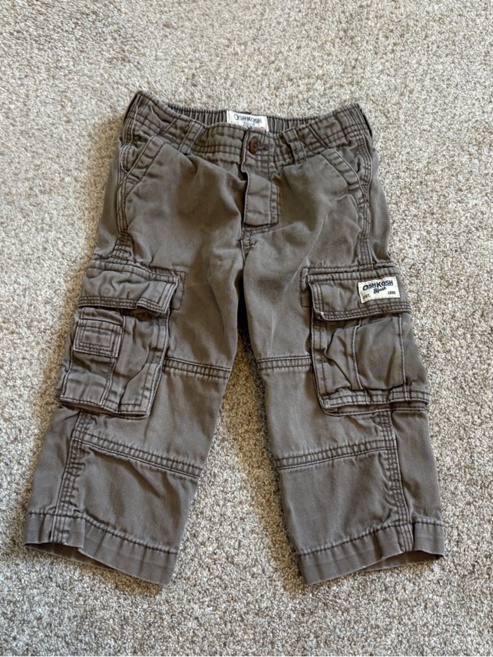 Vintage 90s Baggy Khaki Cargo Pants Baby Brown Size 18 months
